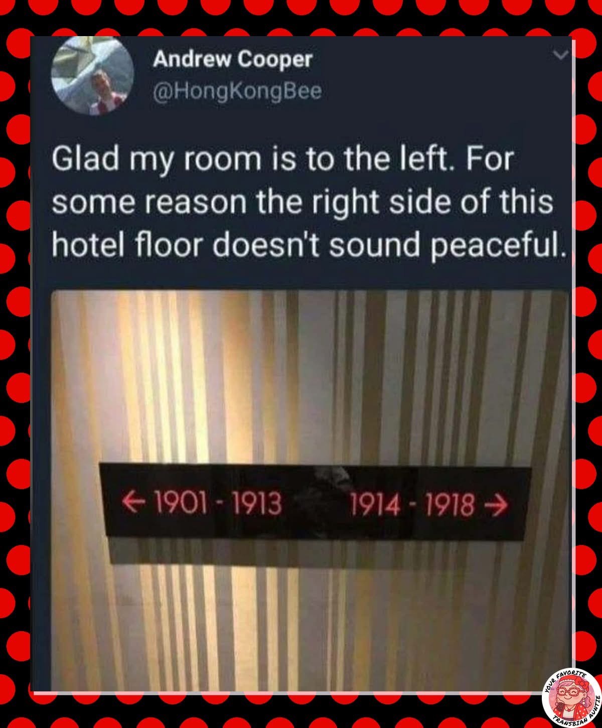 When the hotel floor numbers look like historical event dates lol