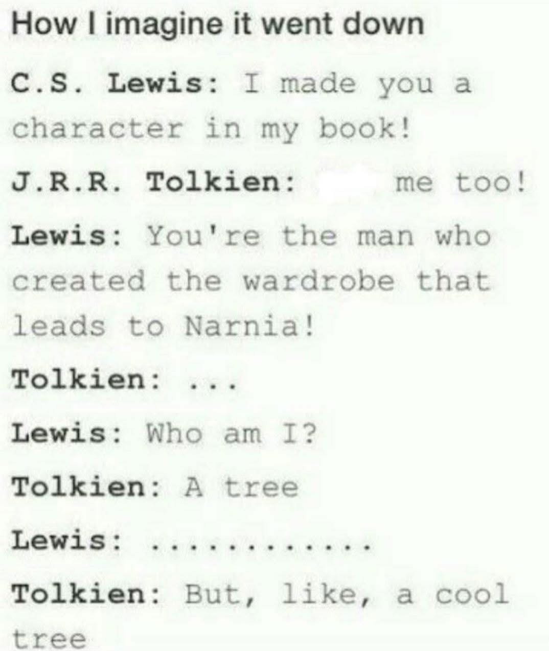 J.R.R. Tolkien always knew how to put C.S. Lewis in his place