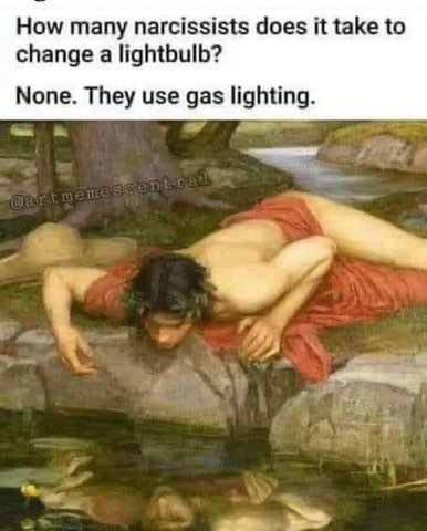 Narcissists don't change lightbulbs, they just gaslight you about it.
