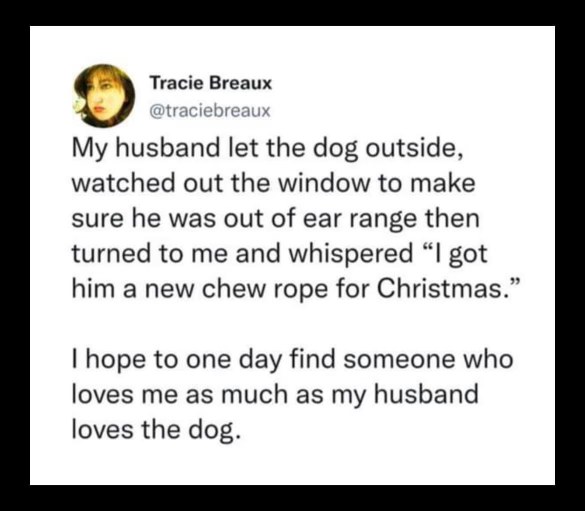 My husband thought it was funny to whisper about a dog toy and now I'm questioning my life choices.