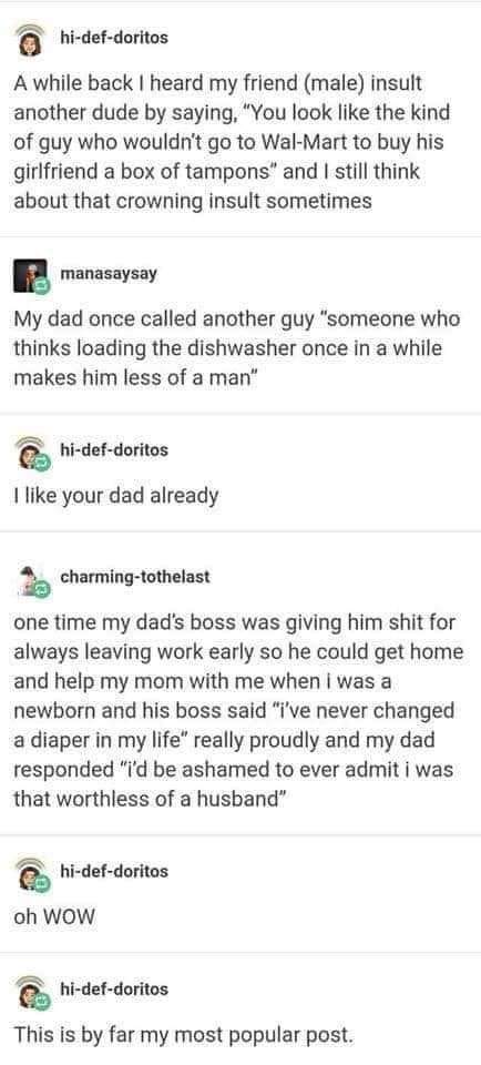 These dads roasting other dudes is the kind of energy I need