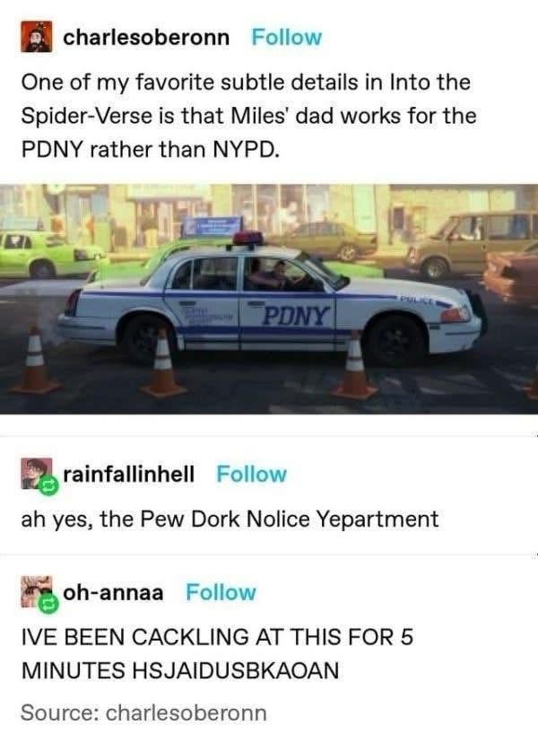 When the police department is actually the 'Pew Dork Nolice Yepartment'