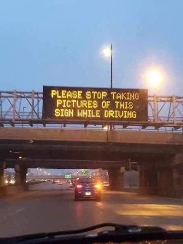 Oh, the irony. The sign is literally telling you not to do the thing that made you take the picture in the first place.
