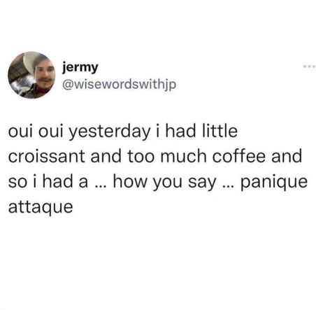 Pretty sure it's just called a panic attack, but okay Jemy.