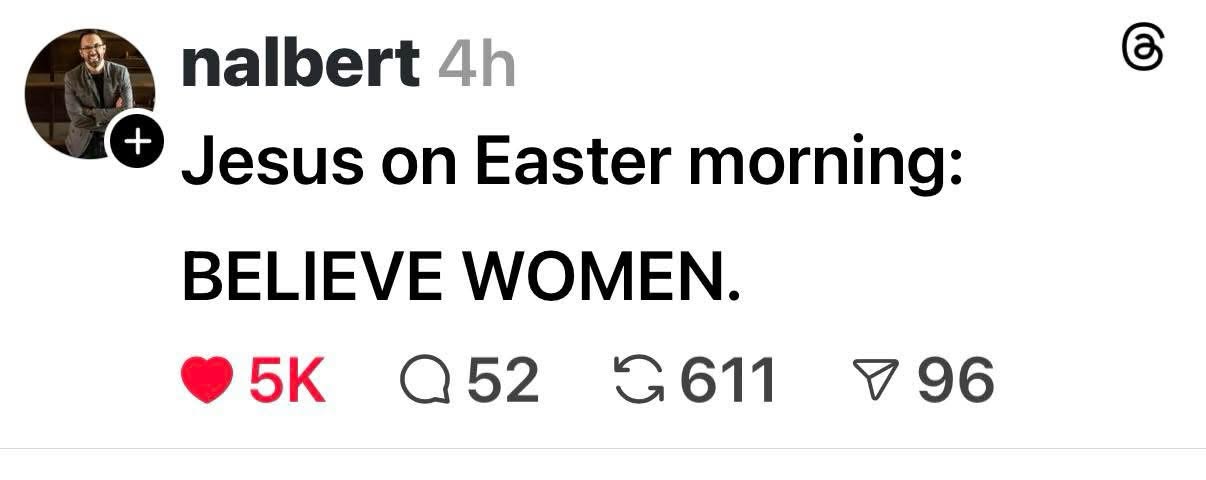 When Jesus comes back on Easter morning and drops some hot takes.
