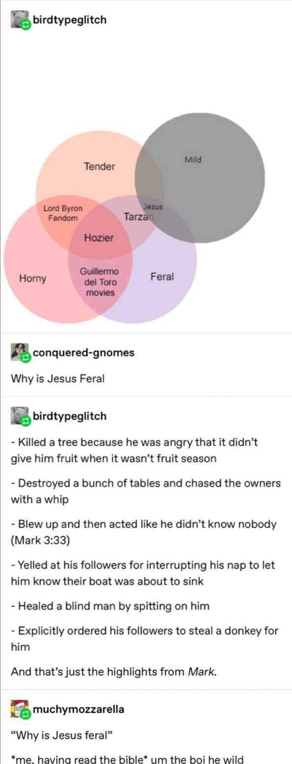 My brain trying to categorize fictional characters based on very specific vibes.