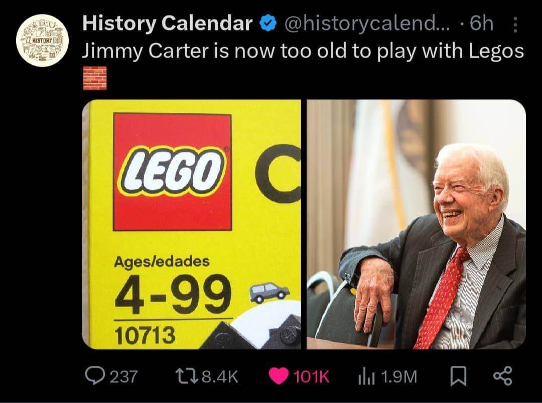 When you're 99 and can't even play with Legos anymore