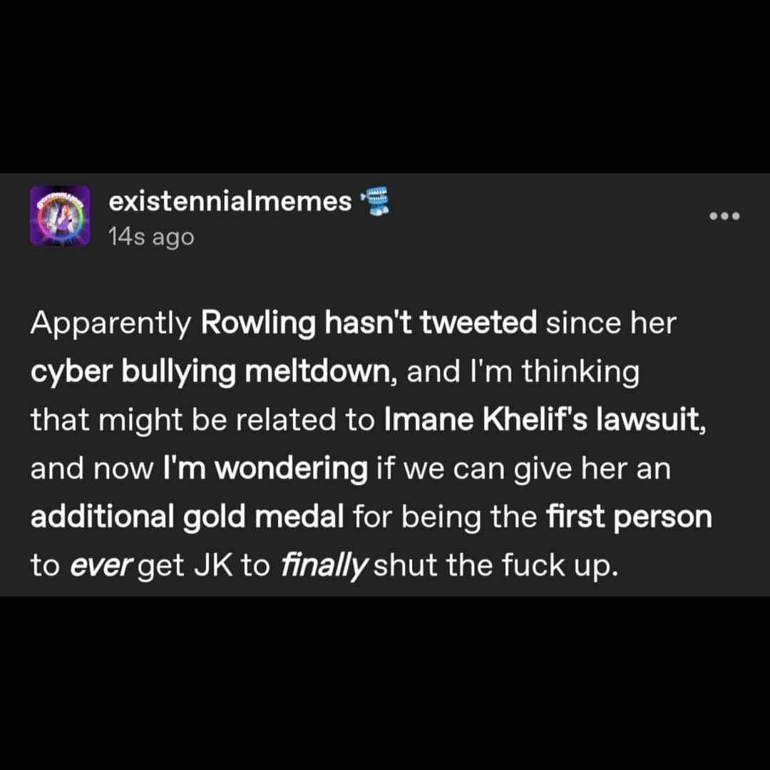Someone just got JK Rowling to finally shut up and I think they deserve a gold medal