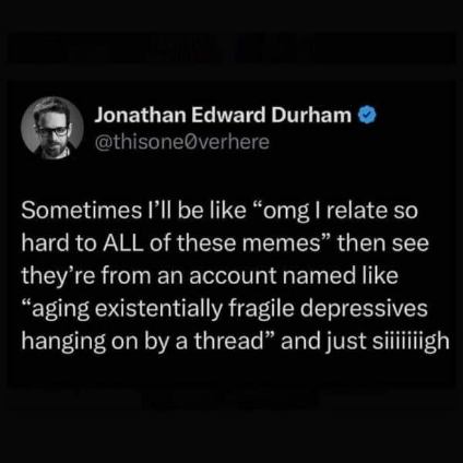 When you discover the source of your deep relatability is just accounts with bleak names
