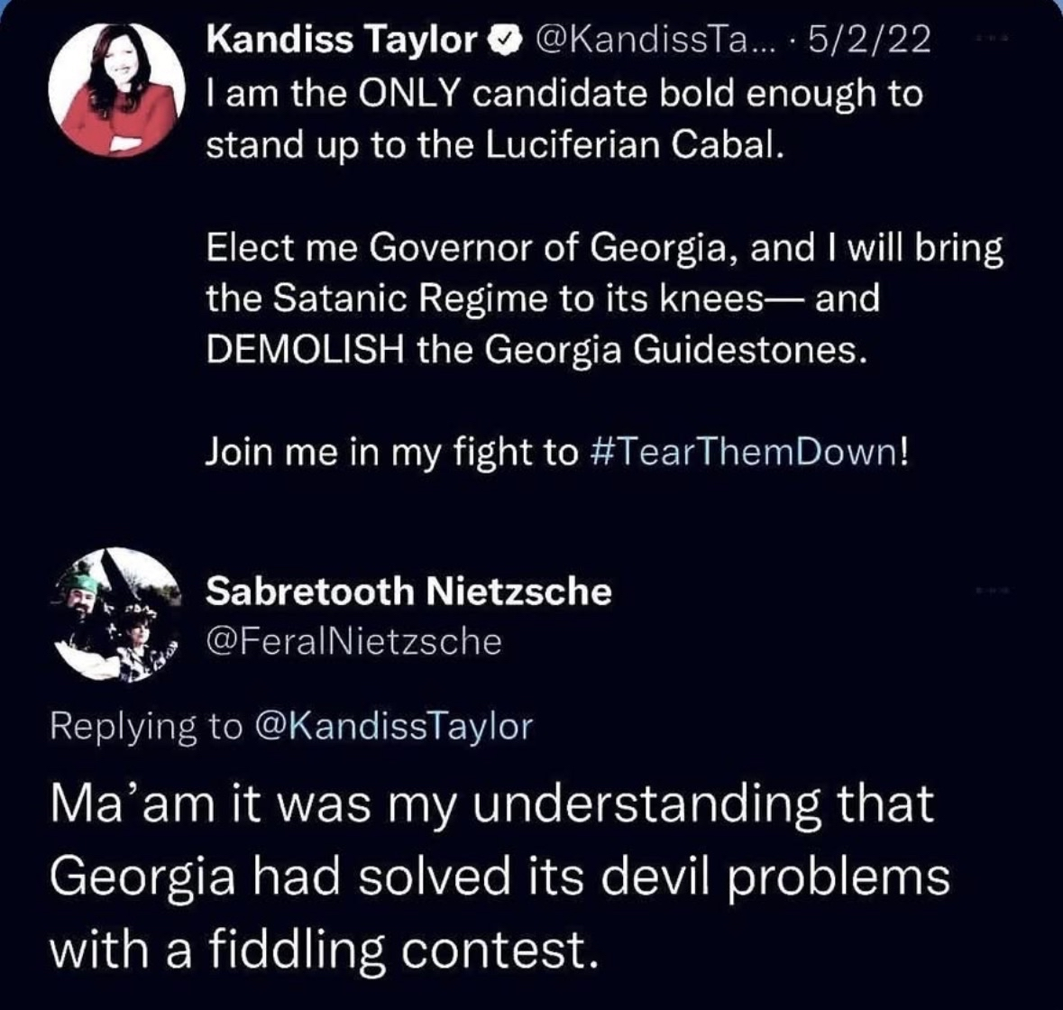When you thought Georgia got rid of its devil problems with a fiddle-off, but then... this.
