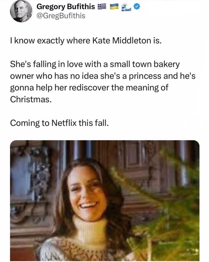 lol this makes me want to watch a cheesy Netflix movie about Kate Middleton finding herself