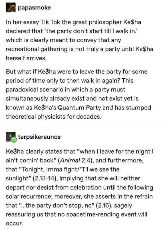 When a pop star's lyrics become a theoretical physics problem