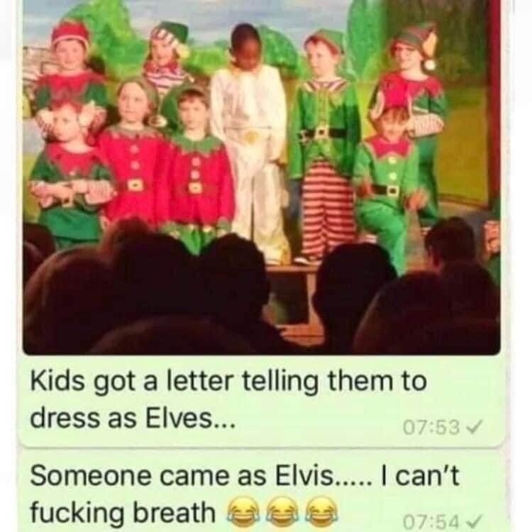 They said dress as elves but someone took it to a whole new level