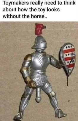 Ummm, pretty sure they designed this knight toy wrong lol