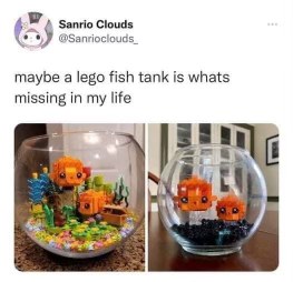 When you try to make your LEGO fish tank look good but it ends up looking sad