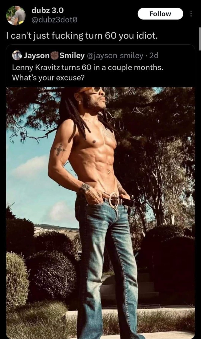 Me when someone asks why I haven't achieved peak physical condition by age 30.