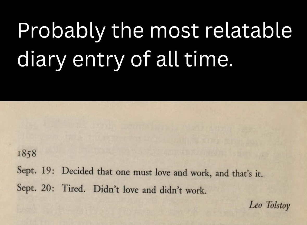 Leo Tolstoy in 1858 was already over it lol