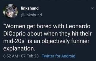 Leonardo DiCaprio's dating history is wild and this tweet explains it better than anything tbh