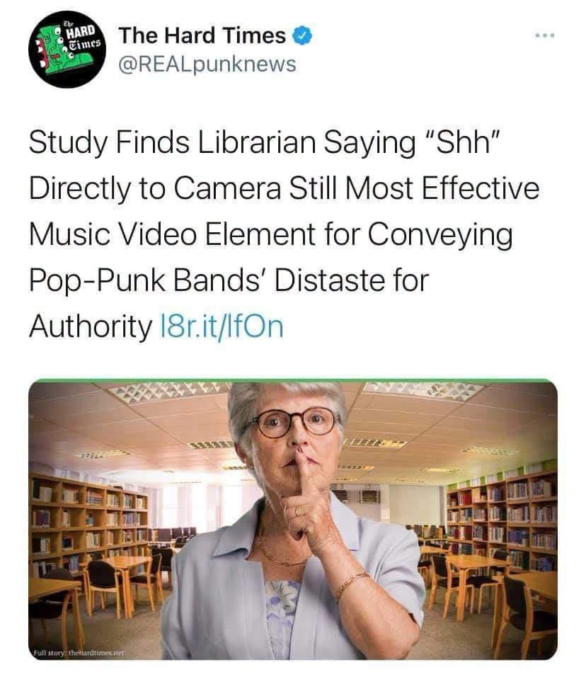 This librarian is tired of all the punk rock angst.