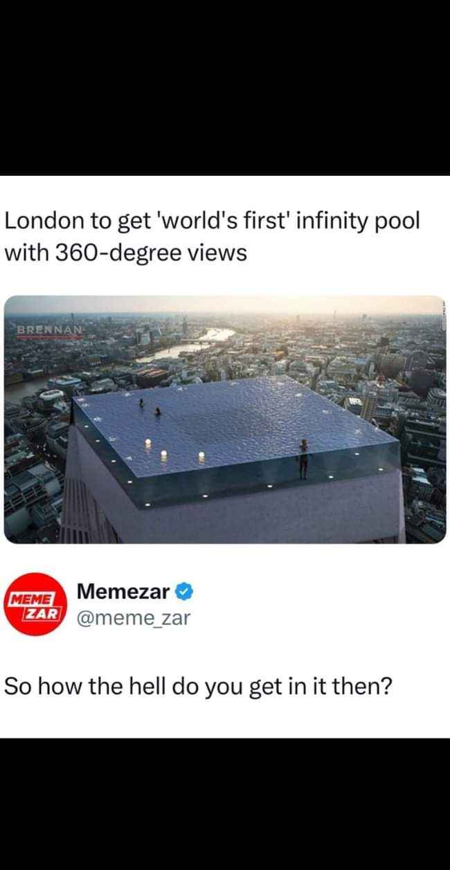 So how do you actually get into this pool without falling off the building?
