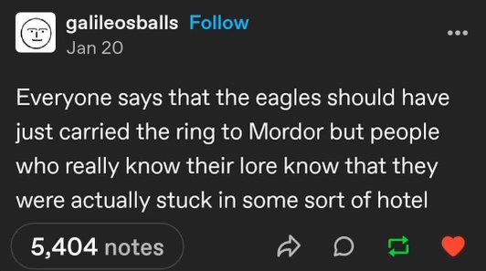LOL, yeah turns out the eagles were really just waiting for room service.