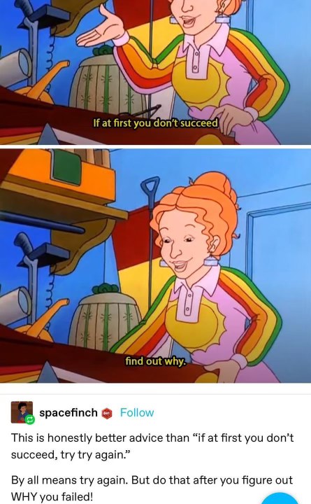 The Magic School Bus giving us actual useful advice lol