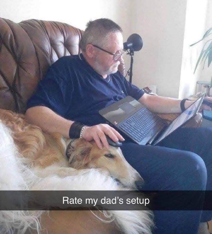 Me trying to get my dog to cooperate for a gaming stream