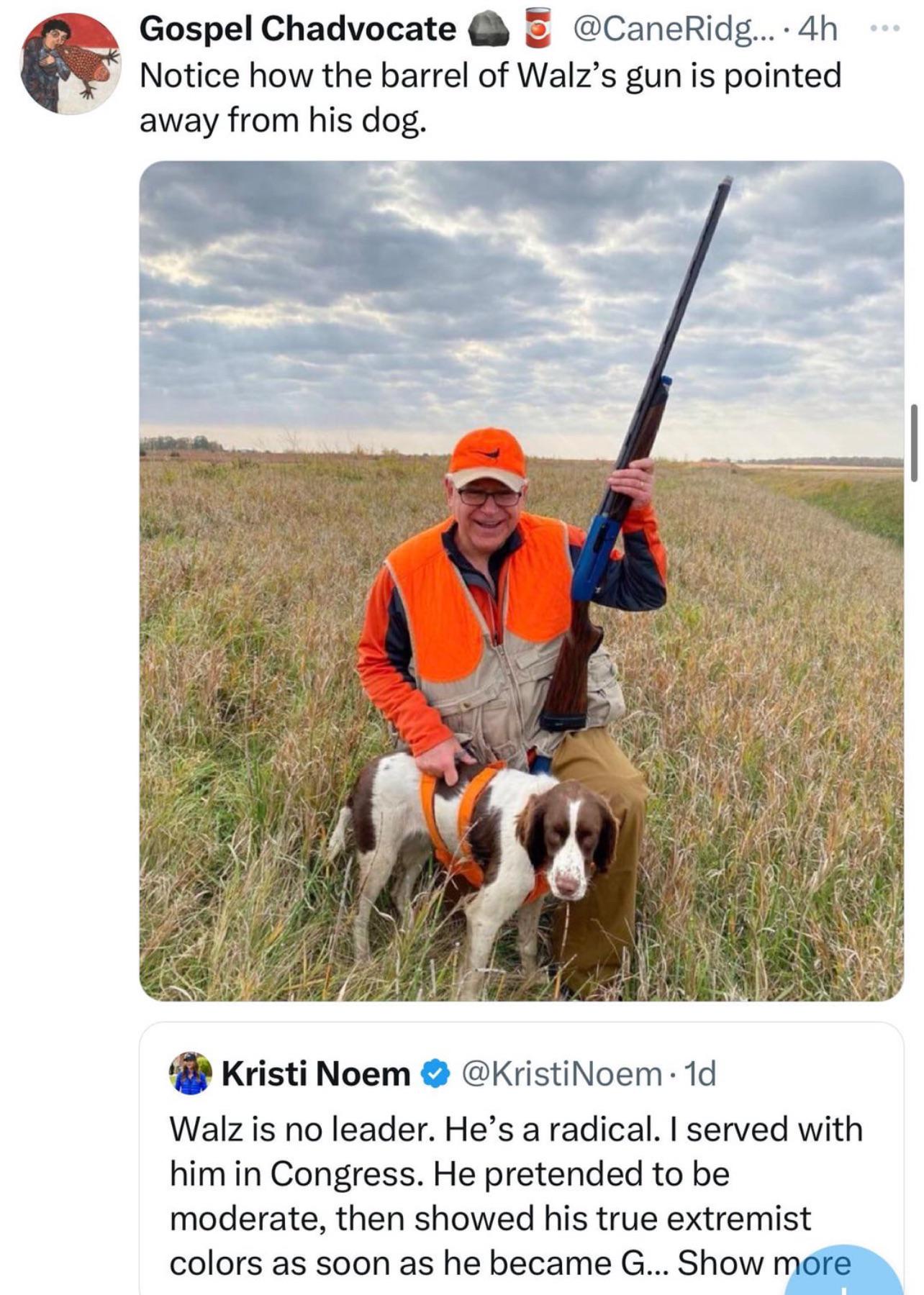 When you try to look tough but accidentally point your gun at the sky instead of your dog