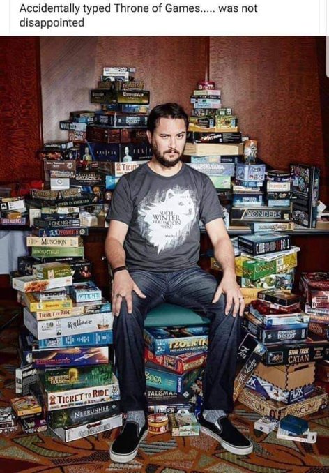 When you search for 'Throne of Games' and end up with a mountain of actual board games instead.