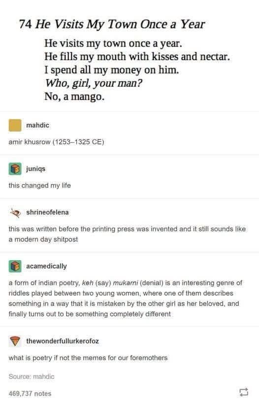 Wait, this whole time I thought it was a romance poem but it's just about a mango? I'm dead.