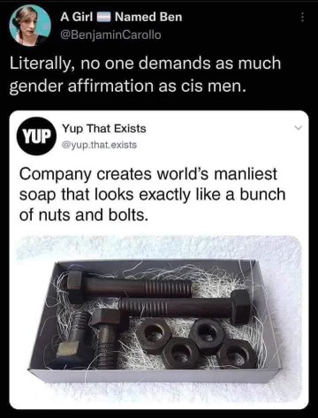 Pretty sure this is what they meant by 'manly' soap lol