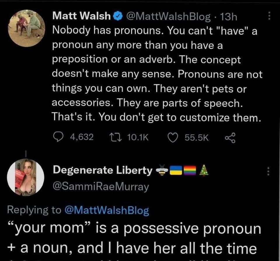 When you try to explain grammar but end up proving the other person's point