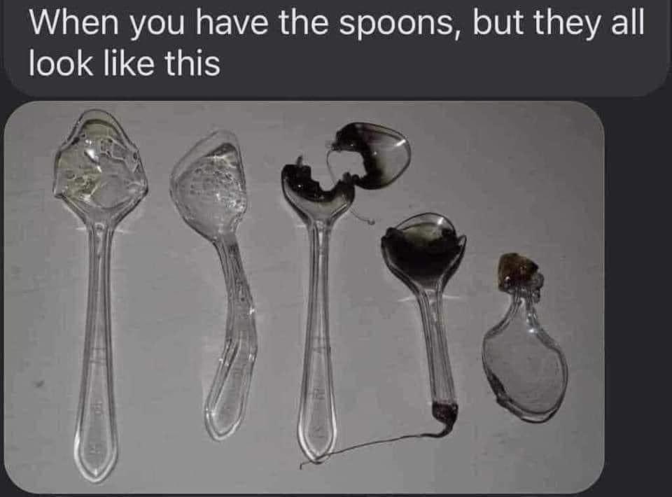 My plastic spoons after I tried to stir my coffee with them