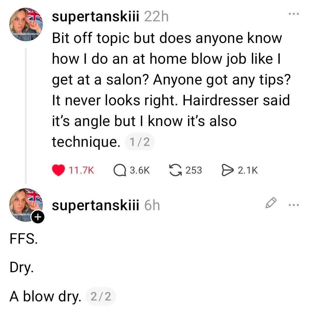 Me asking for hair tips but my search results are very sus