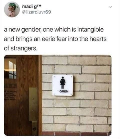 When the sign for the women's restroom is misspelled and now it's a whole vibe