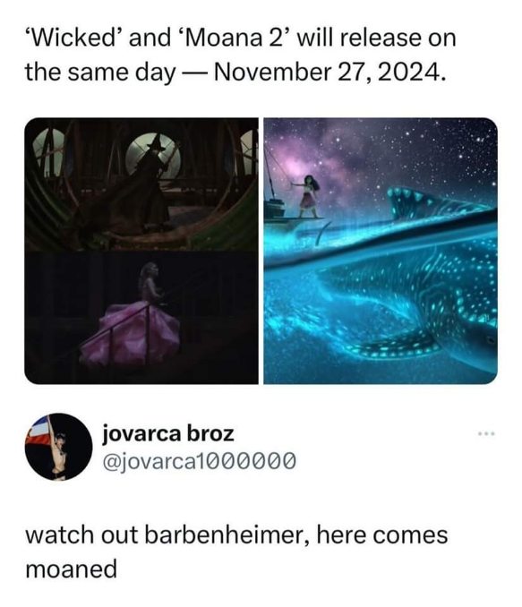 lol finally the sequel to Barbenheimer we deserve is Moaned