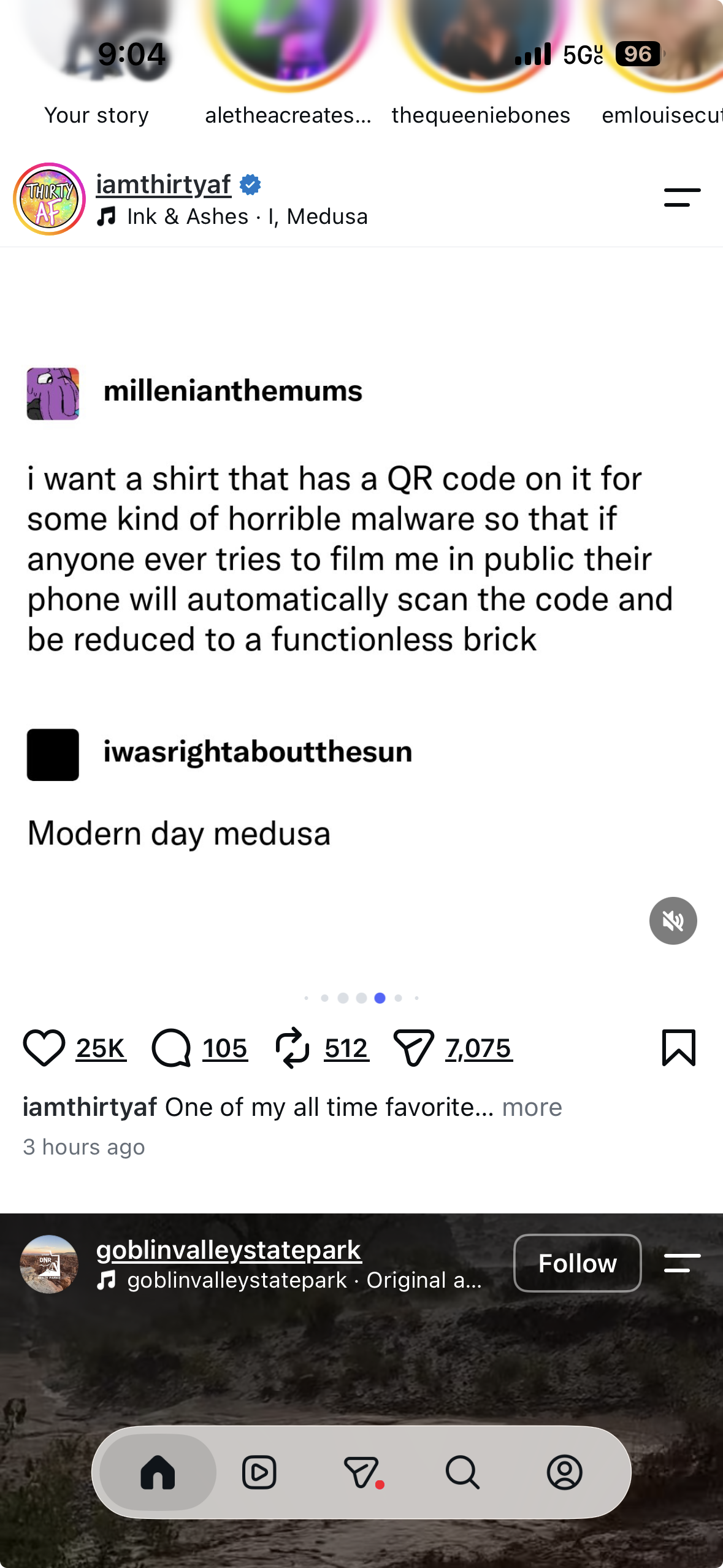 Someone wants a shirt with a QR code that unleashes malware on anyone trying to film them. Basically, a modern-day Medusa.