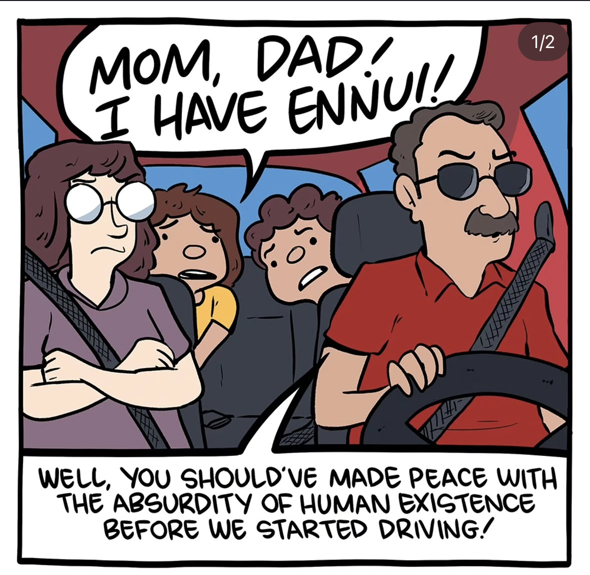 When your kid has an existential crisis in the backseat and you're just trying to get them to the store