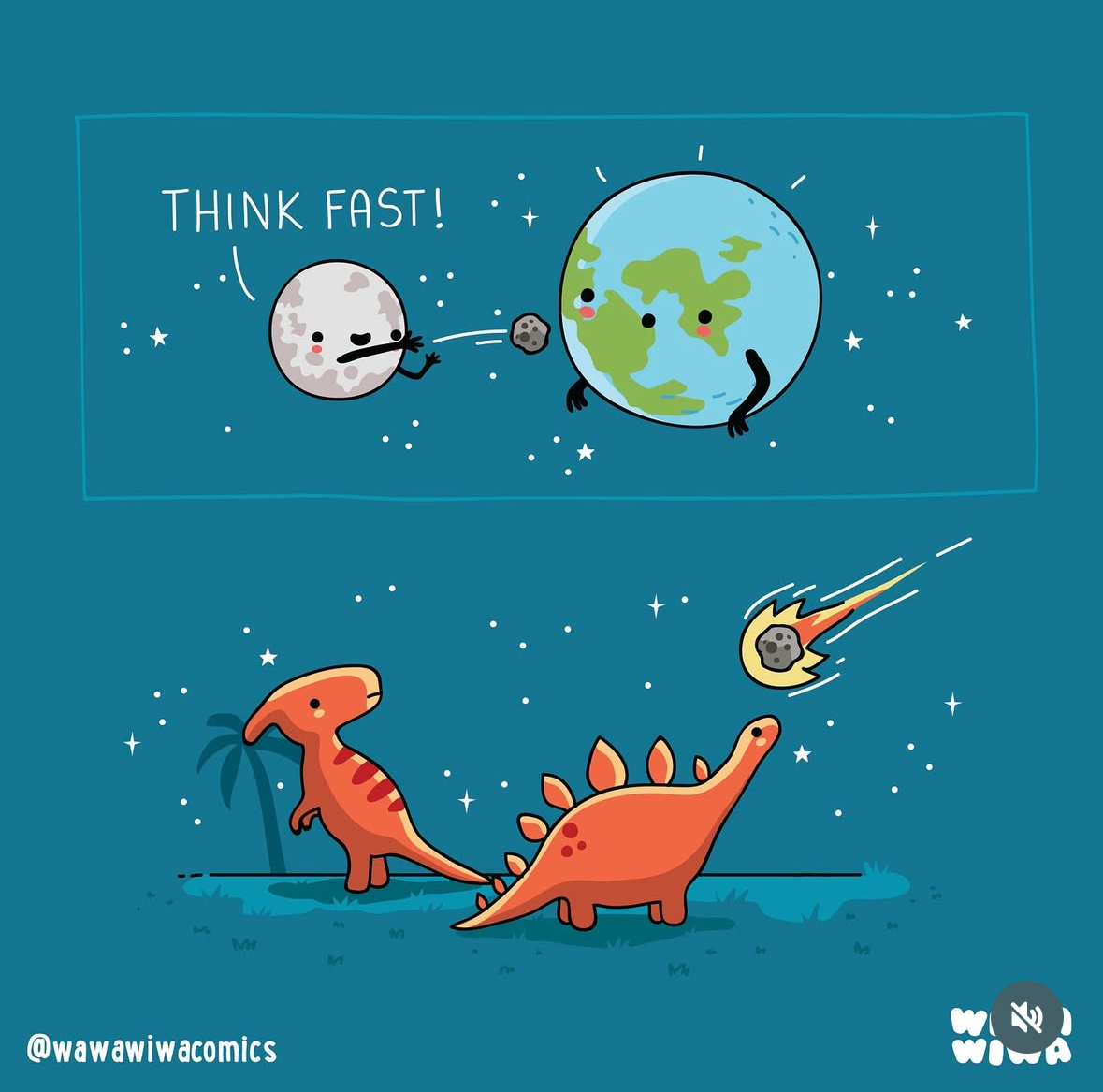 The moon really said 'think fast!' to the dinosaurs lol