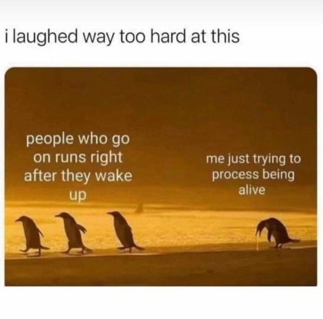 Me barely surviving the morning vs. people who actually exercise after waking up