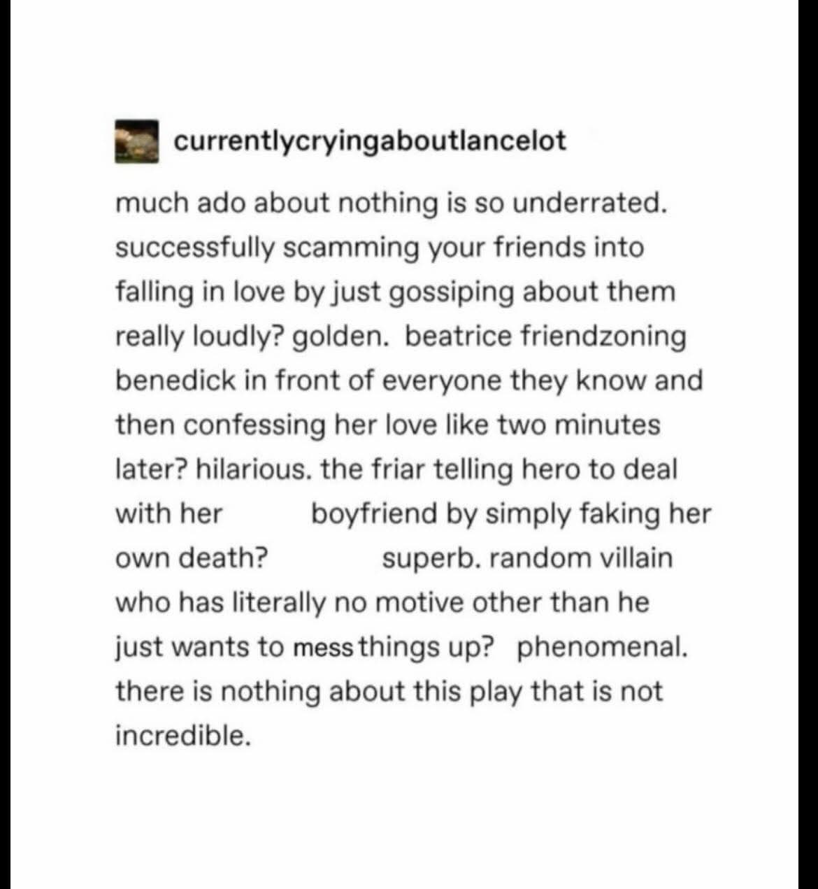 This analysis of Much Ado About Nothing has me rethinking everything I thought I knew about Shakespeare.