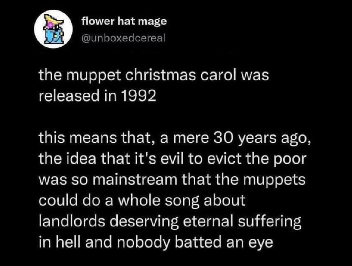 So apparently the Muppets were cool with landlords getting eternal damnation 30 years ago