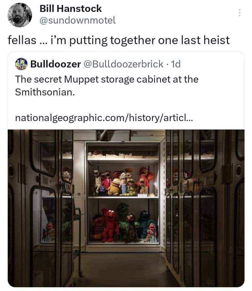This looks like the Muppet gang's retirement home but someone's planning a heist to break them out