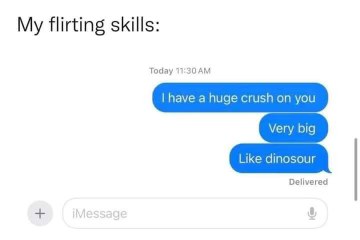 My flirting skills are apparently as smooth as a dinosaur.