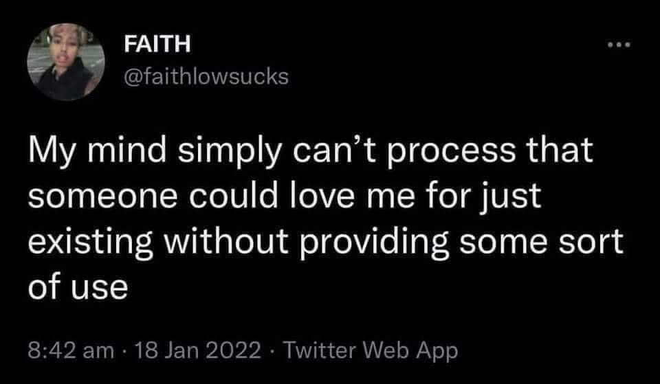 me thinking my value is tied to my productivity lol