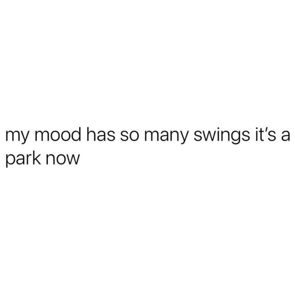 My mood has so many swings it's basically a playground now.