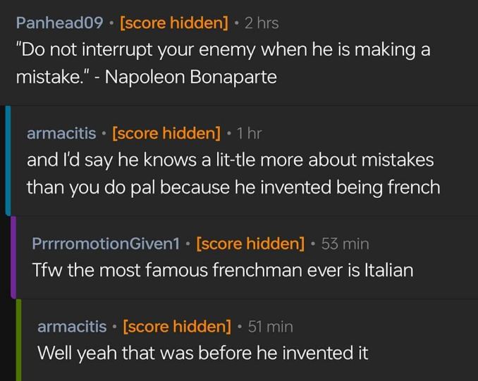 Didnt know Napoleon was Italian lol