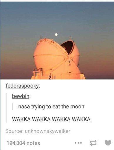 LMFAO nasa out here trying to eat the moon like pac-man
