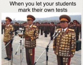 When you let your students mark their own tests, everyone gets an A+