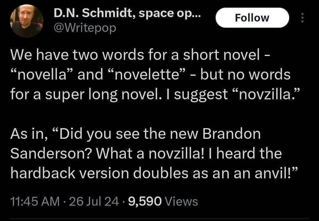 When you need a new word for a ridiculously long book, and it doubles as a weapon.